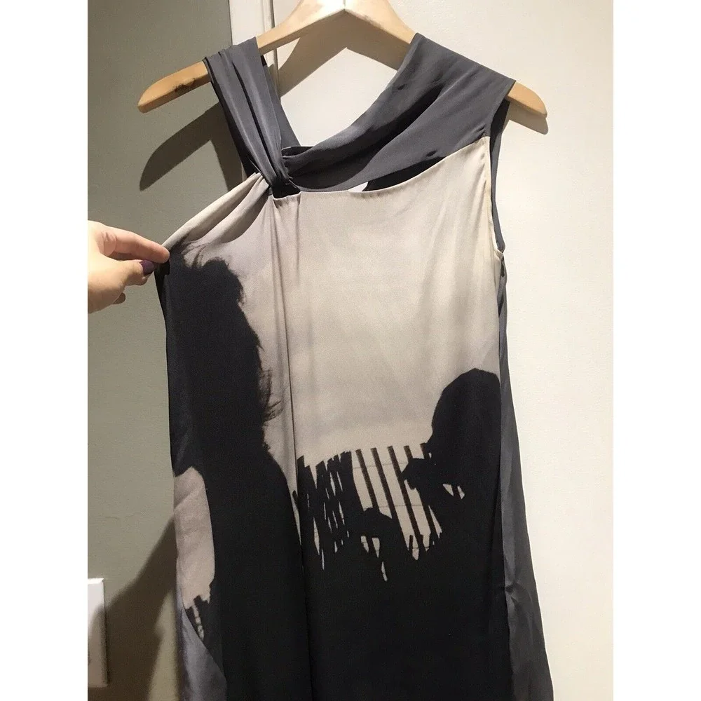 EUC ZERO + MARIA CORNEJO Silk Asymmetrical Maxi Dress Sz 4 - Picture 2 of 7